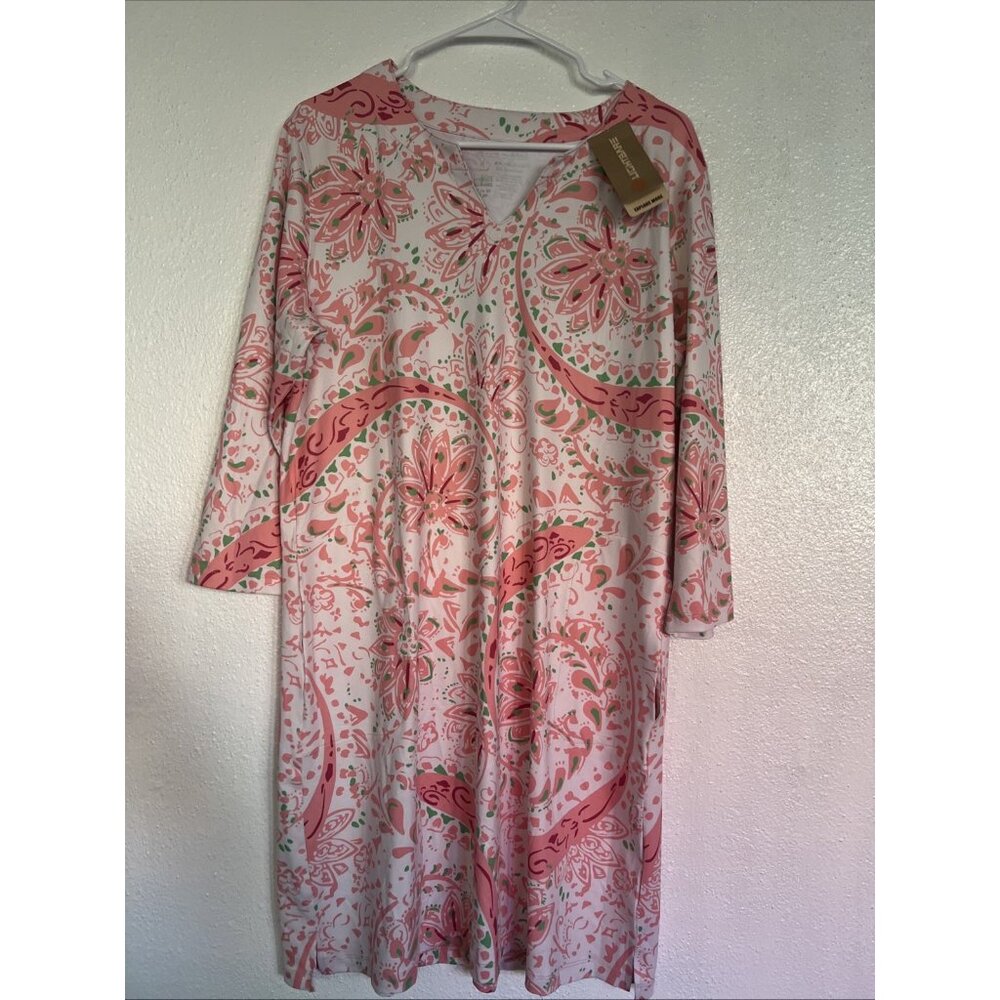NEW Light Bare printed UPF 50+ dress Size L‎ pink grey zz